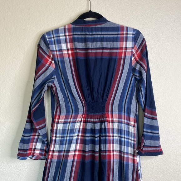 Anthropologie Isabella Sinclair plaid tartan mock wrap dress women’s small VGUC - Picture 8 of 11